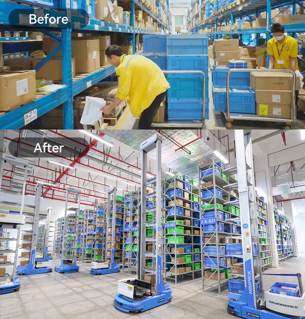 飞利浦智能工厂机器人和工人操作效率对比